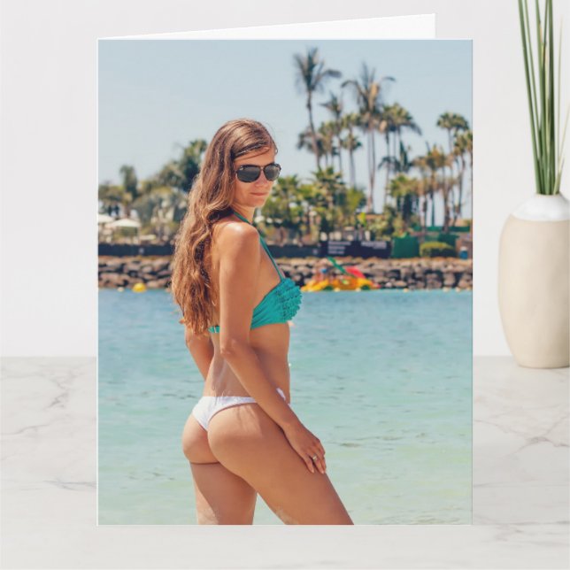 BIKINI BIG BETTOM THONG GIRL FUNNY BANTHDAN CARTES (Devant)