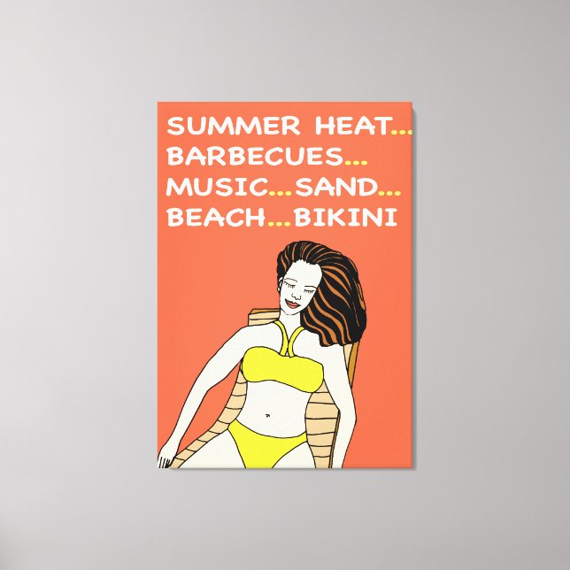 Bikini jaune - Art de toile (Recto)