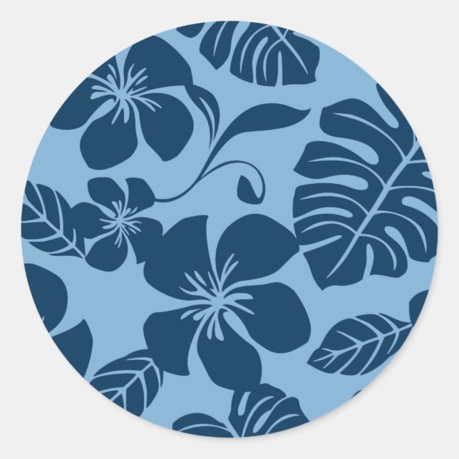 BIKINI ROSE (BLEU x 2) STICKER ROND CLASSIQUE (Devant)