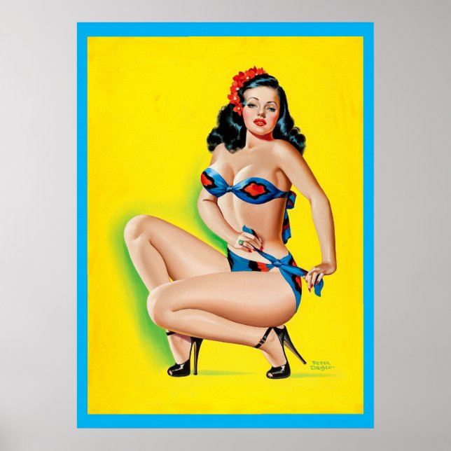 Bikini sexy ! Poster de fille vintage (Devant)