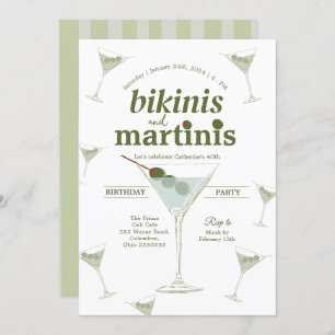 Bikinis et Martinis 30e anniversaire Invitation