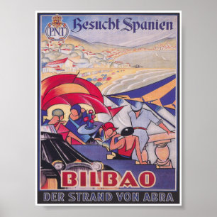 Bilbao Espagne Poster Vintage voyage