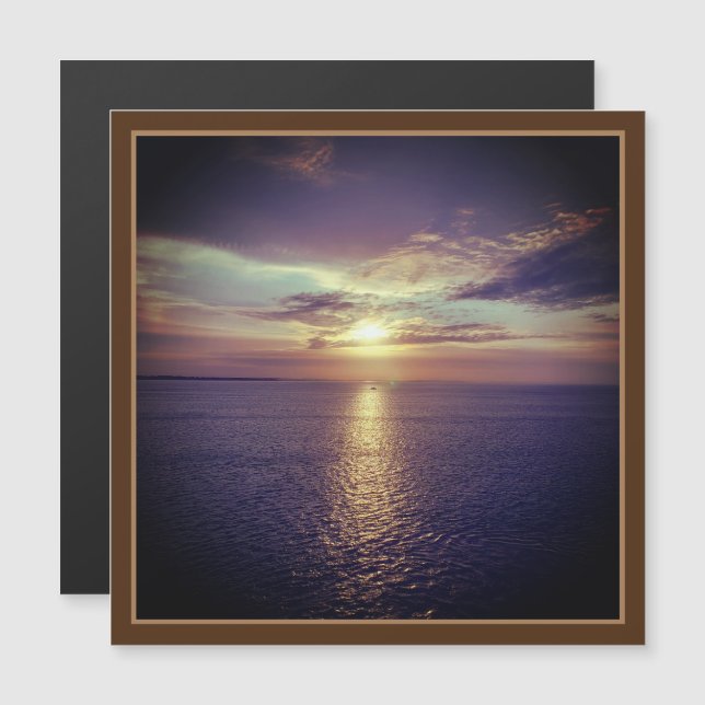 Bilbao | Lever Du Soleil Sur La Carte Magnétique O (Devant / Derrière)