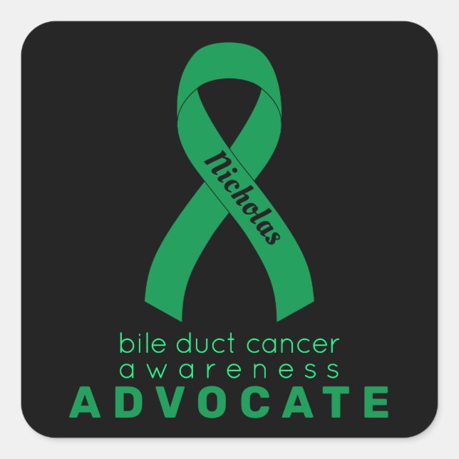 Bile Duct Cancer Advocate Sticker Carré noir (Devant)