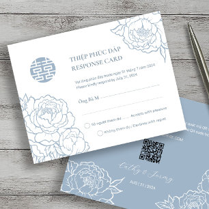 Bilingue Vietnamienne Peony Chanson Hy Dusty Blue 