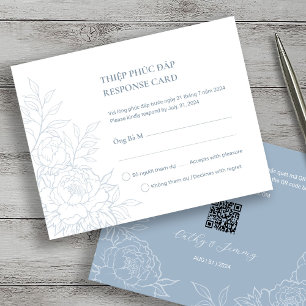 Bilingue Vietnamienne Peony Dusty Blue RSVP