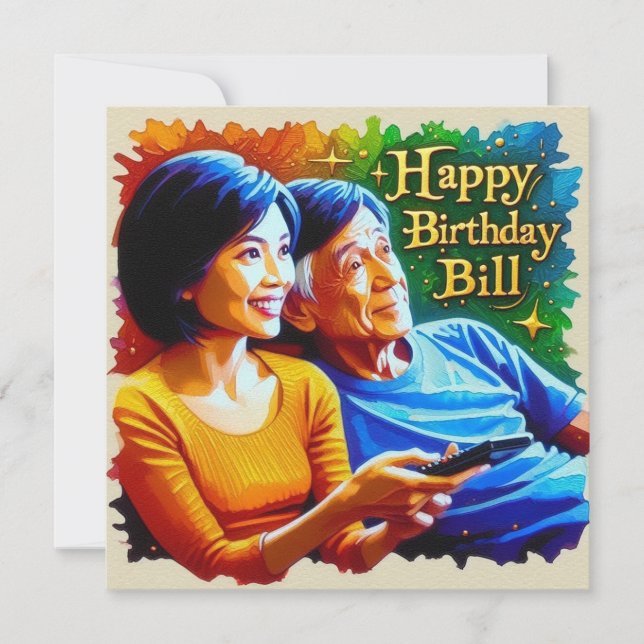 BILL~ Carte d'anniversaire ~ Temps de loisirs ~ (Devant)