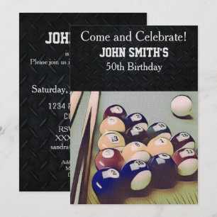 Billard adulte robuste Invitations d'anniversaire
