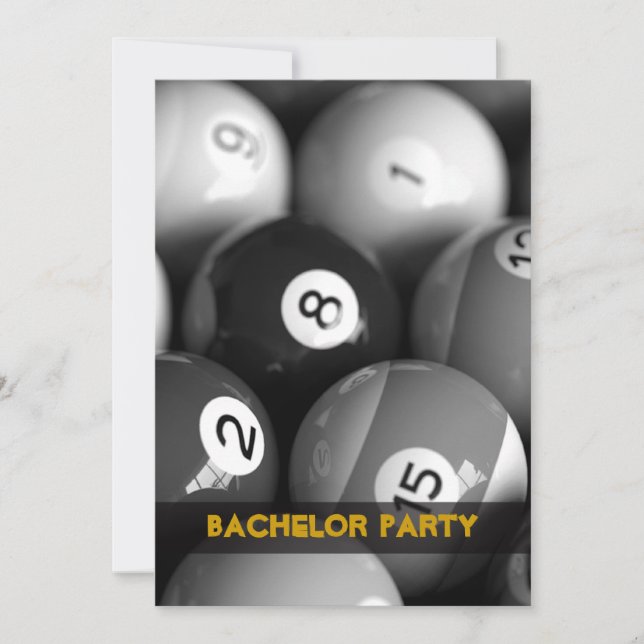 Billard Bachelor Party Invitation Cartes (Devant)