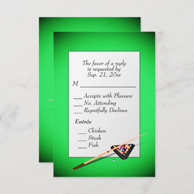Billard RSVP avec choix Entree (Devant / Derrière)