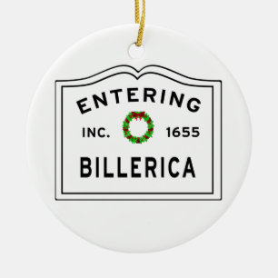 Billerica, MA Vacances Wreath Ornement en métal