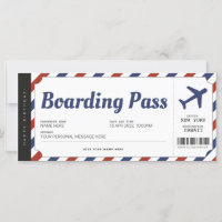 Billet cadeau avion de la carte d'embarquement sur