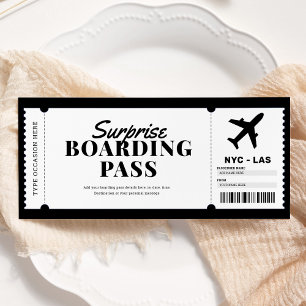 Billet cadeau avion de la carte d'embarquement sur