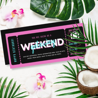 Billet cadeau cadeau cadeau Pink Black Weekend