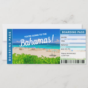 Billet cadeau de voyage de vacances aux Bahamas