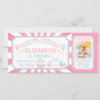 Billet Carnaval Cirque Invitation Anniversaire