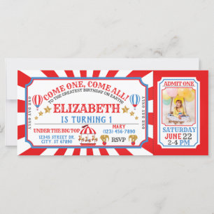 Billet Carnaval Cirque Invitation Anniversaire