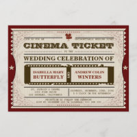 Billet cinéma - Faire-part de mariage