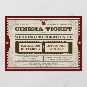 Billet cinéma - Faire-part de mariage