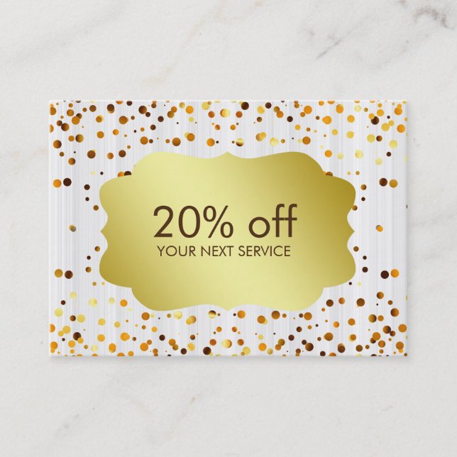 Billet Coupon Or Confetti Bons de réduction Cadeau (Devant)