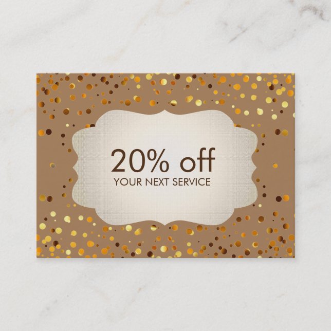 Billet Coupon Or Confetti Bons de réduction Cadeau (Devant)
