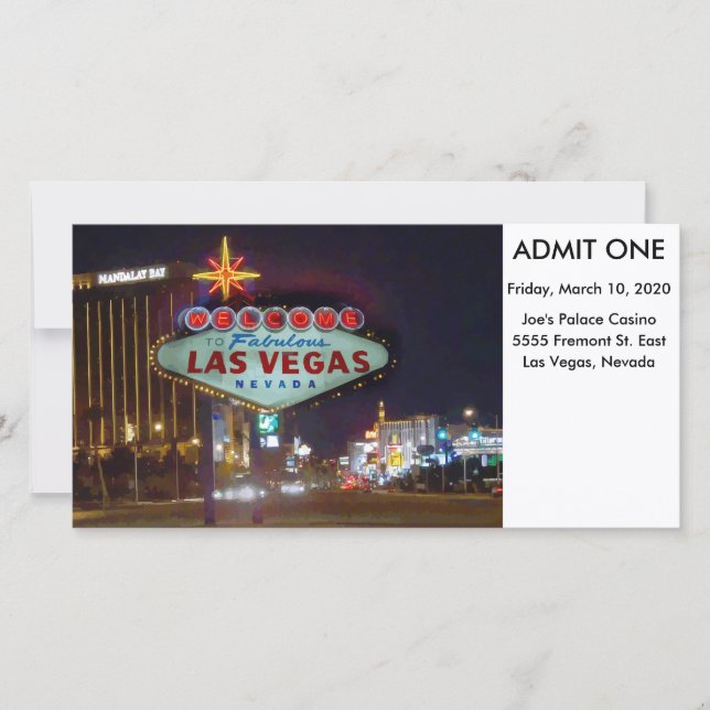 Billet d'admission à l'événement de Las Vegas (Devant)