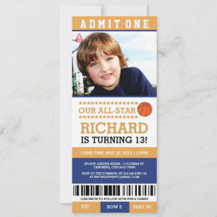 Billet d'anniversaire Basketball Invitations