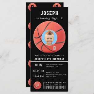 Billet d'anniversaire Black Photo Baseball Invitat