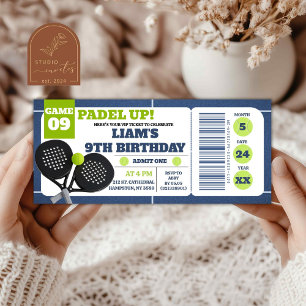 Billet d'anniversaire de Pickleball Blue Padel Up