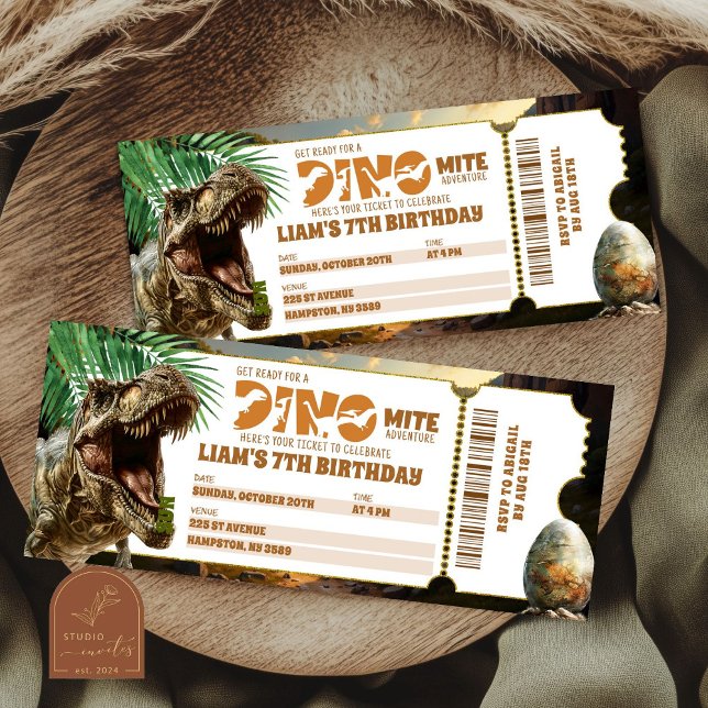 Billet d'anniversaire Dinomite Jurassique (Créateur téléchargé)