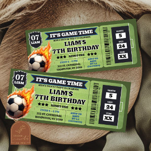 Billet d'anniversaire pour garçon de match de foot