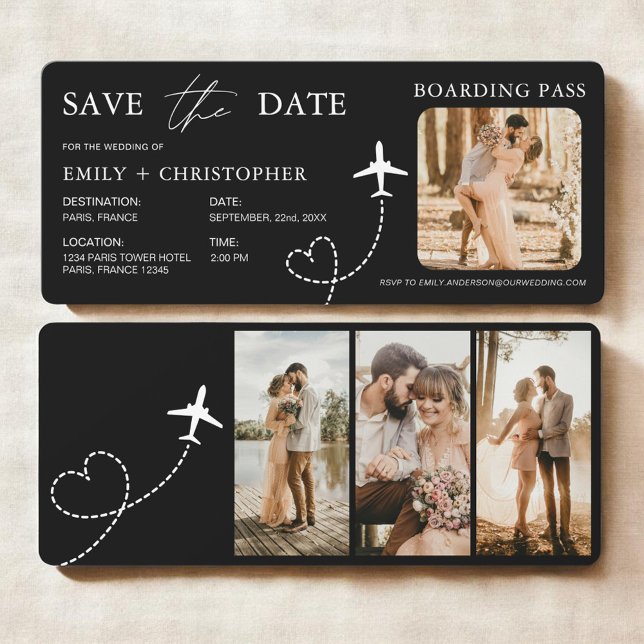 Billet d'avion Carte d'embarquement pour mariage d (Créateur téléchargé)