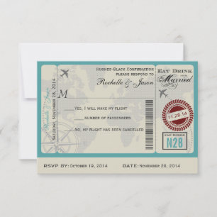 Billet d'avion RSVP de mariage