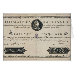 billet de banque de 50 livres, le 29 octobre 1790