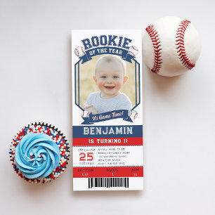 Billet de baseball Rookie Red Blue Boy 1er anniver