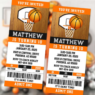 Billet de basket-ball Invitation d'anniversaire