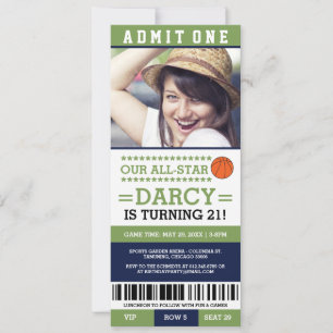Billet de basket-ball Invitations d'anniversaire