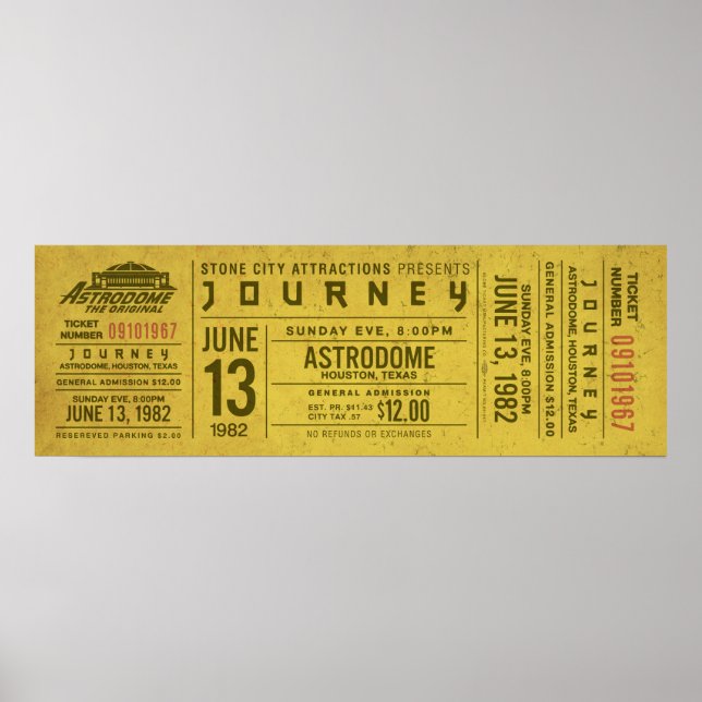 Billet de concert Journey – Affiches de Rock Vinta (Devant)