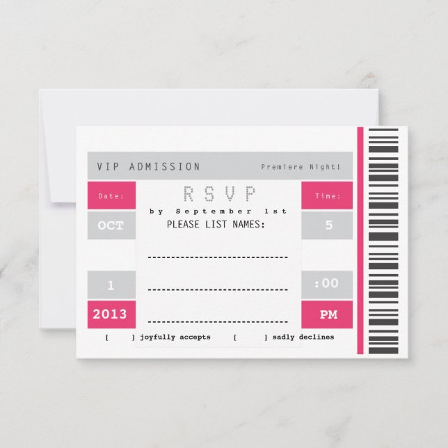 Billet de concert RSVP (Devant)