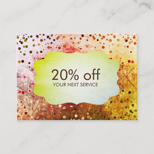 Billet de coupon Vintage Confetti Remise Cadeau (Devant)