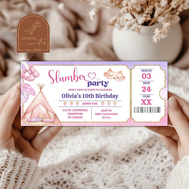 Billet de fête d'anniversaire de sommeil (Créateur téléchargé)