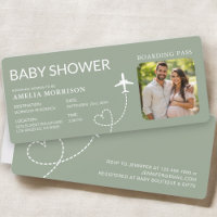 Billet de la carte d'embarquement verte baby showe