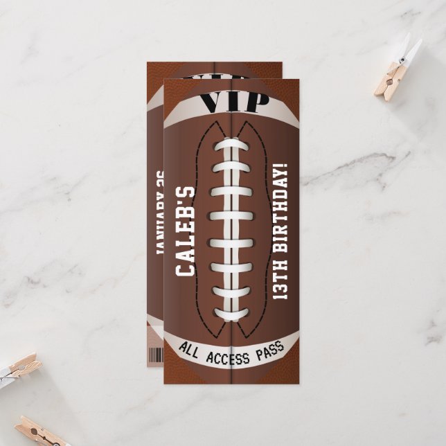 Billet de passe VIP pour fête d'anniversaire de sp (Devant/Arrière en situation)