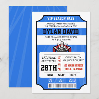 Billet de QUILLES Invitation Bar Mitzvah