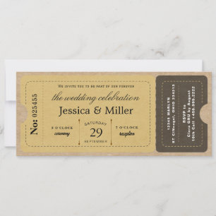 Billet de style carte d'embarquement rustique pour