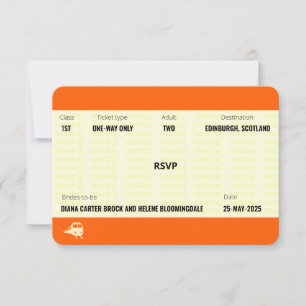 Billet de train inspiré   LGBTQ+ Mariage RSVP