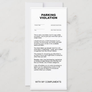 Billet de violation de faux stationnement