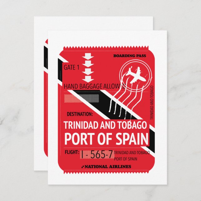 billet de voyage pour le port de trinidad et tobag (Devant / Derrière)