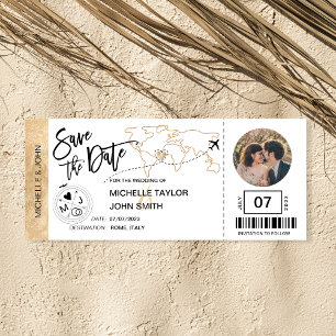 Billet d'embarquement carte du monde simple pour S