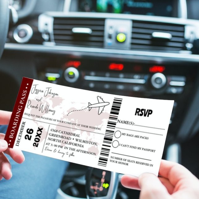 Billet d'embarquement pour la Bourgogne Faire-part (Créateur téléchargé)